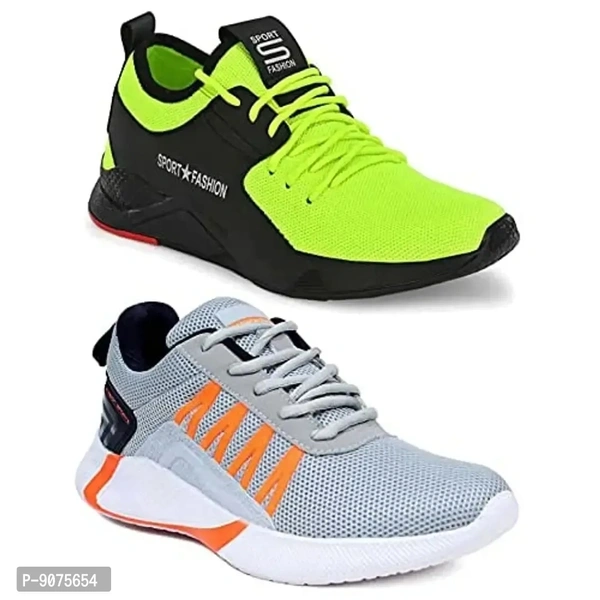 DEFLOW Combo Pack of 2 Multicolor Casual Sports Running Shoes for Men's (Combo-(2)-179-197)