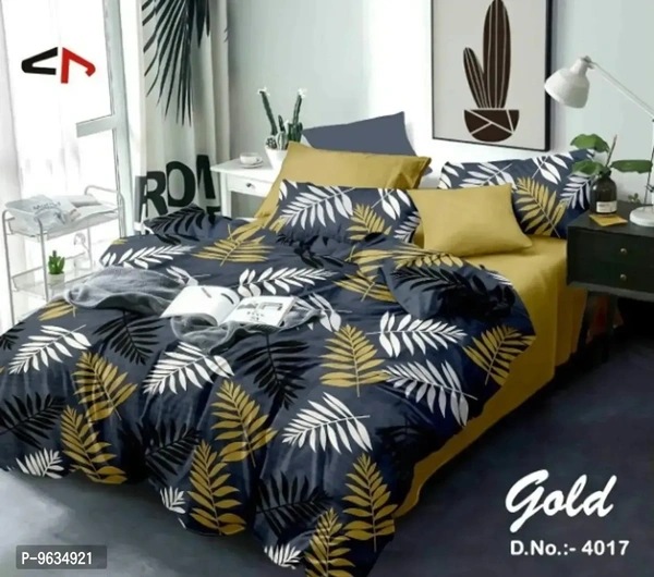 Glace Cotton 1 Double Bed Bedsheet With 2 Pillow Cover