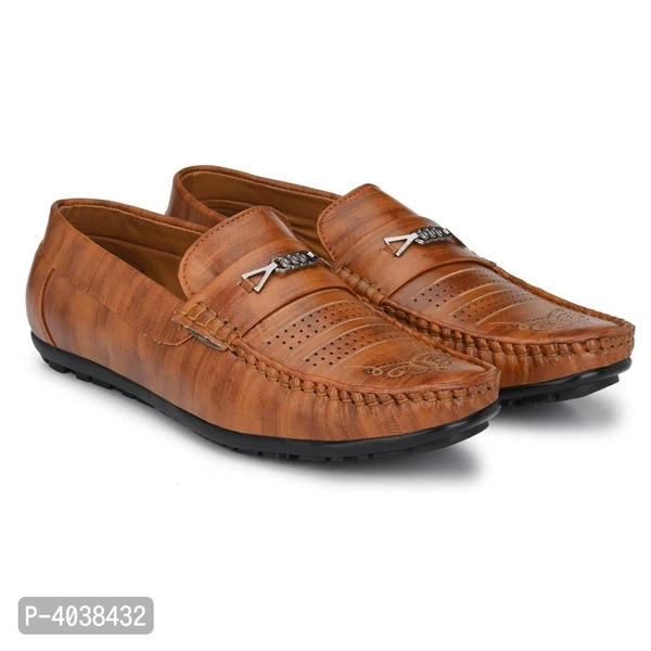 Stylish Leather Tan Brown Party Daily Wear Slip-On Ethnic Casual Men Loafers Shoes