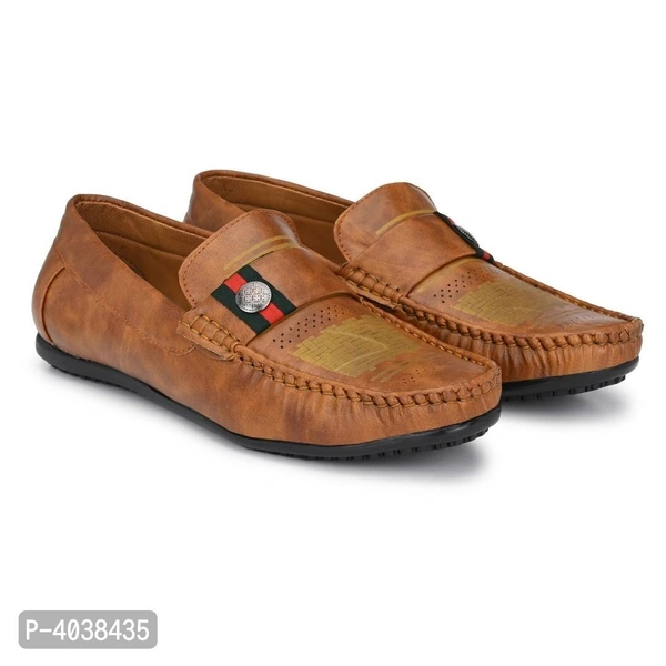 Stylish Leather Tan Brown Party Daily Wear Slip-On Ethnic Casual Men Loafers Shoes