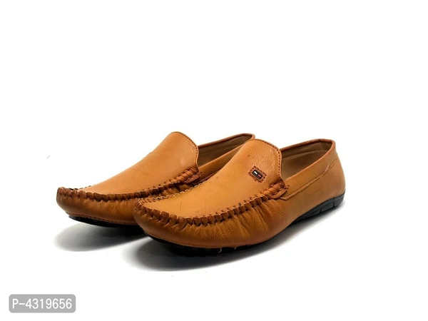 Elite Tan Synthetic Solid Loafers For Men