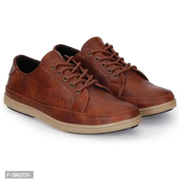 Tan Synthetic Leather Casual Shoes for Men