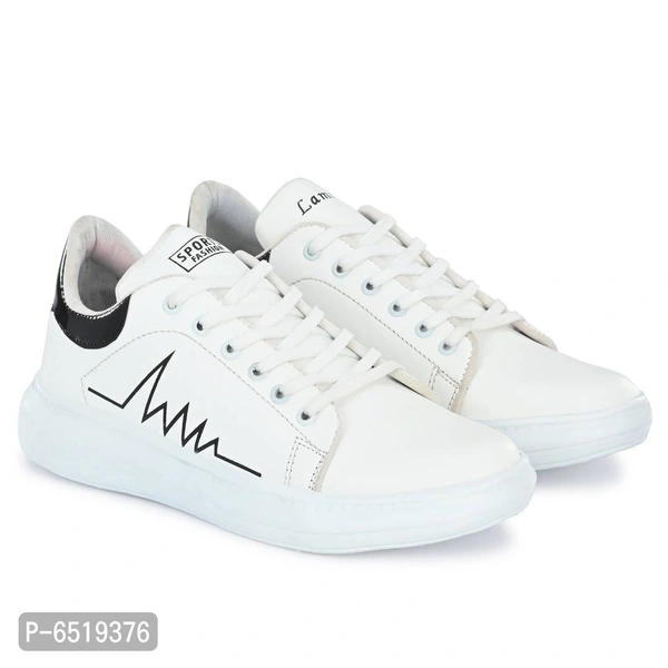 Stylish Synthetic White Casual Sneakers For Men