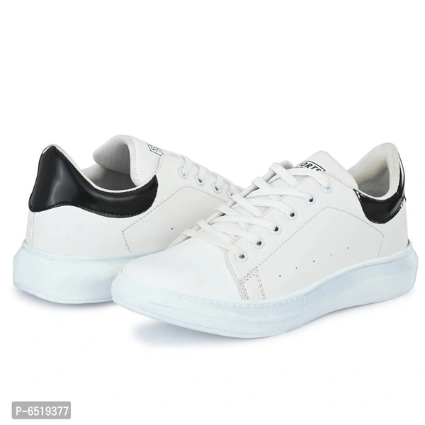 Stylish Synthetic White Casual Sneakers For Men