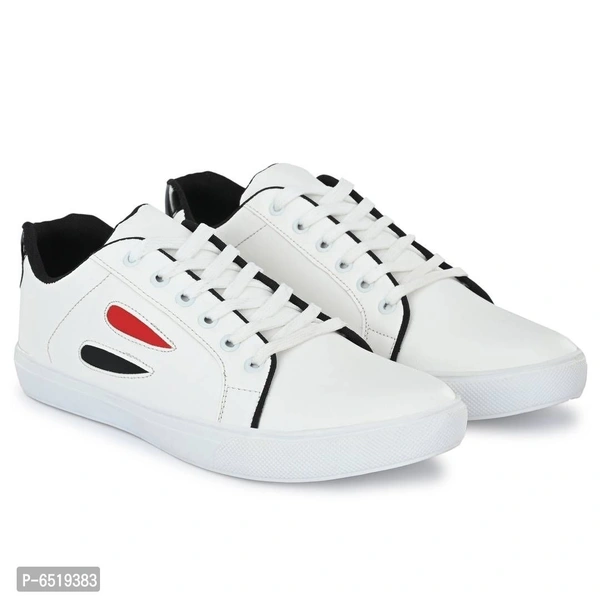 Stylish Synthetic White Casual Sneakers For Men
