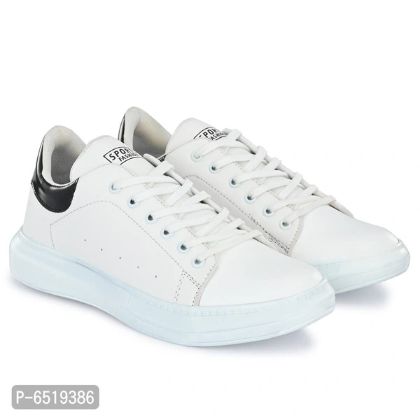 Stylish Synthetic White Casual Sneakers For Men