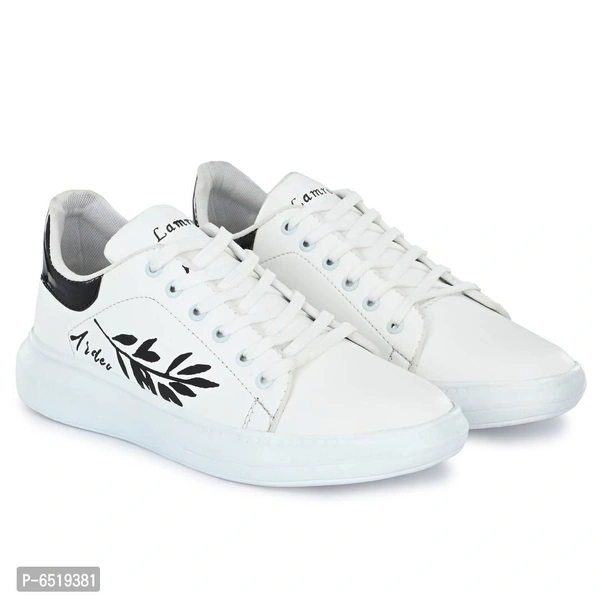 Stylish Synthetic White Casual Sneakers For Men