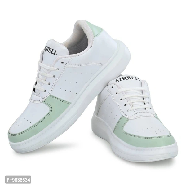 Stylish Green Synthetic Solid Sneakers For Men