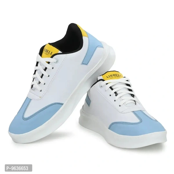 Stylish Blue Synthetic Solid Sneakers For Men