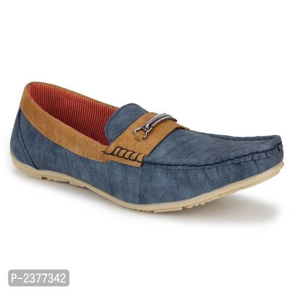 Superb Blue Synthetic Leather Loafers for Men