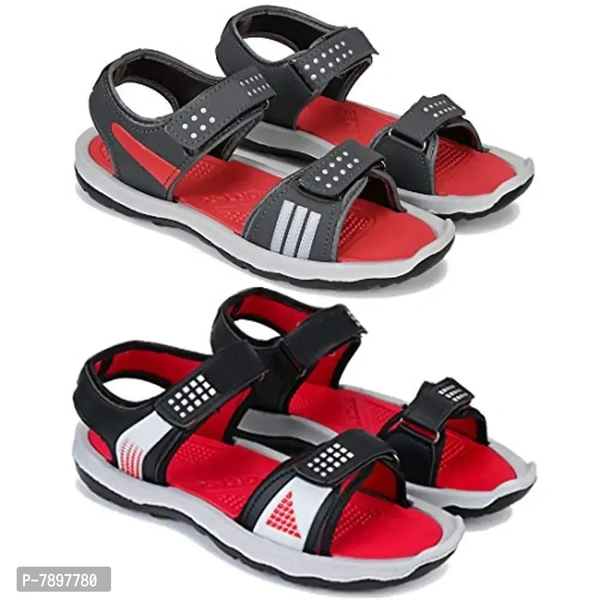 Bersache Multicolor Slip-on Sandals for Men Pack of 2 Combo(O)-1333-1306