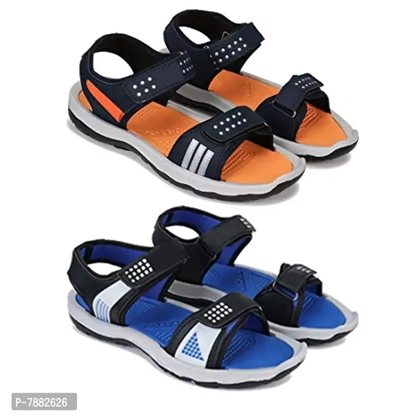Bersache Multicolor Slip-on Sandals for Men Pack of 2 Combo(O)-1333-1306