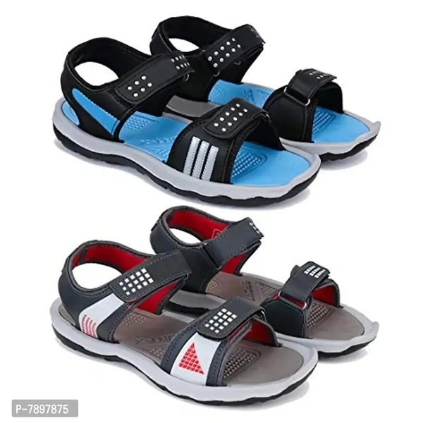 Bersache Multicolor Slip-on Sandals for Men Pack of 2 Combo(O)-1333-1306