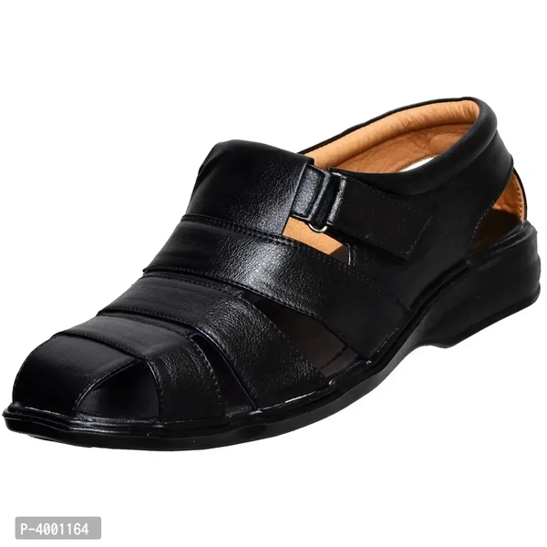 Stylish Black Leather Sandal