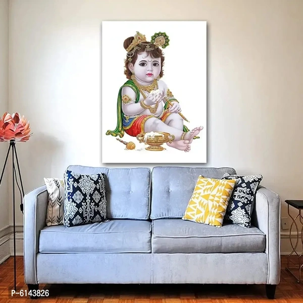 Krishna Laddu Gopal Vinyl Wall Sticker – Multicolour, 12 or 18 Inch, for Living Room/Bedroom (Pack of 1