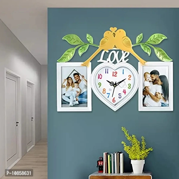 Harbour Analog Wall Clock with Photo Frames – Decorative Home Clock