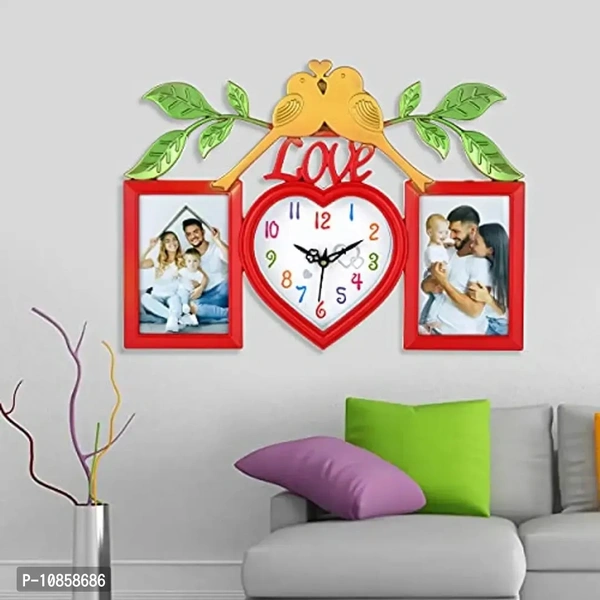 Harbour Analog Wall Clock with Photo Frames – Decorative Home Clock