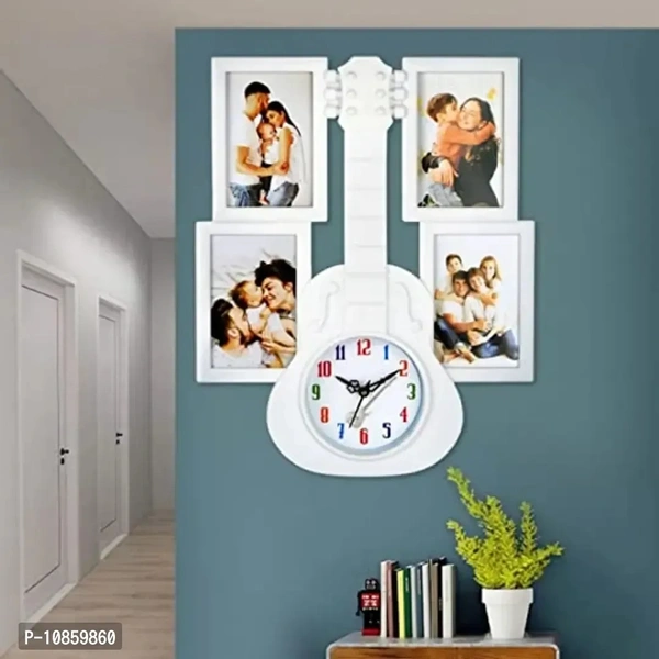Harbour Analog Wall Clock with Photo Frames – Decorative Home Clock