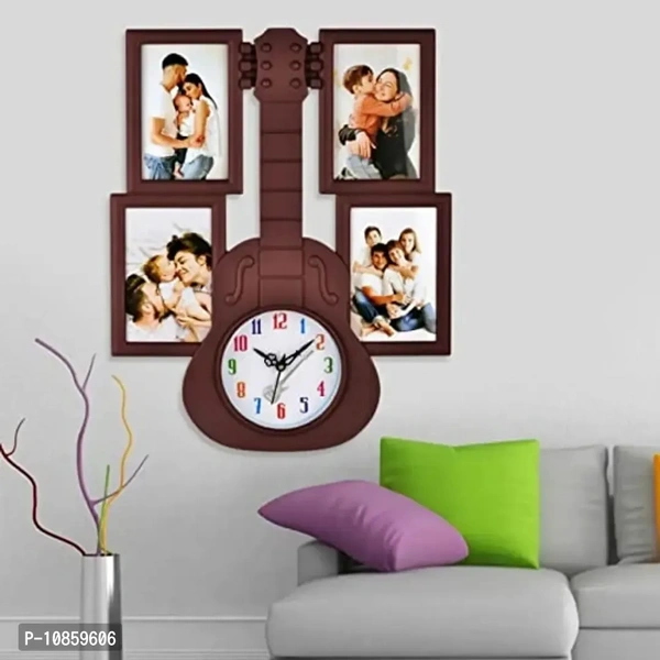 Harbour Analog Wall Clock with Photo Frames – Decorative Home Clock