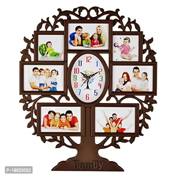 Harbour Analog Wall Clock with Photo Frames – Decorative Clock for Home & Living Room (29 x 40 cm)