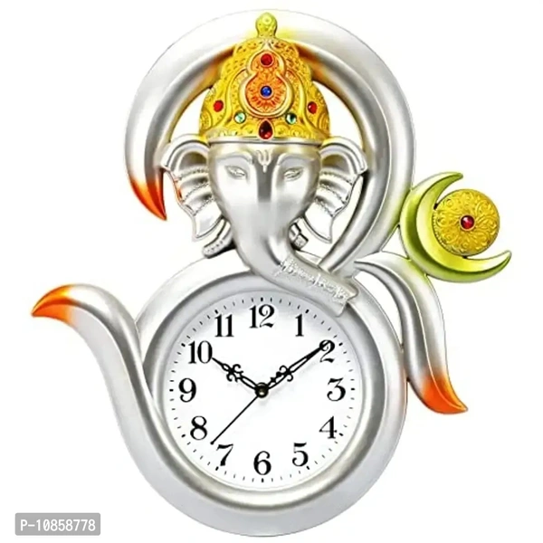 Harbour Analog Wall Clock with Radha Krishna Frame – Beige Decorative Clock for Home