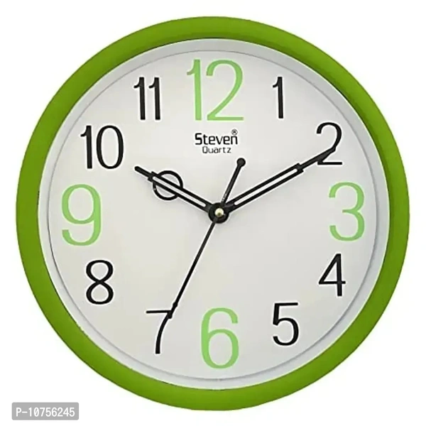 Wall Clock by STEVEN Quartz LLP ., Analog 9INCH Model NO. 901 Size 9 INCH. (Green)