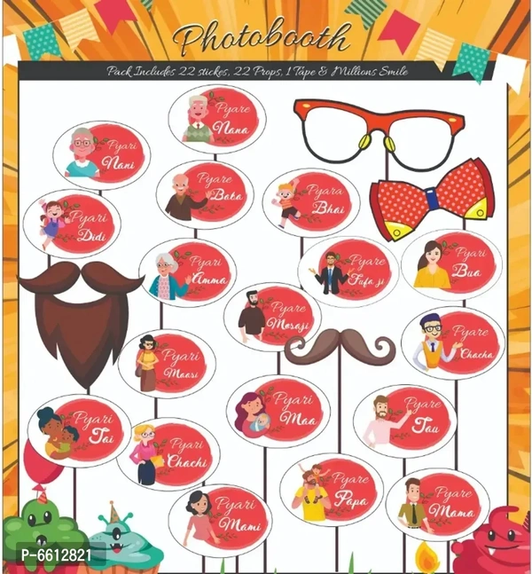 Artlik Handicrafts hinglish Baby Shower Props DIY Kit (Pack of 20)