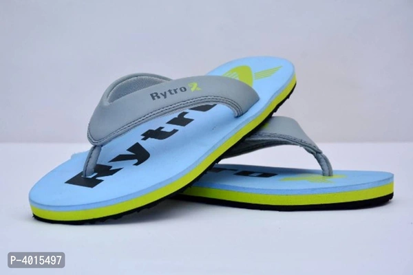 Comfortable Sky Blue Fabric Slippers For Men