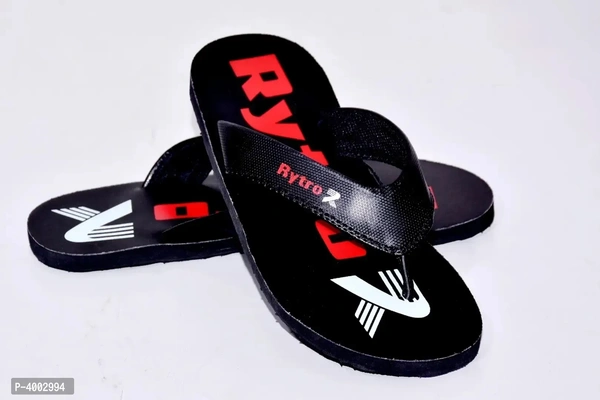 Comfortable Black Synthetic Slipper For Men