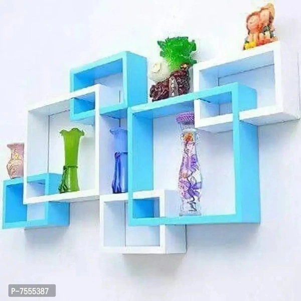 Engineered Wood Glossy Wall Mount Floating Hanging Shelf for Room Wall and Home Decor Items and Storage Organizer