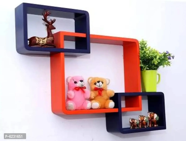 Interlock Wall Shelves Set Of 3 For Living Room Decor And Wall Decor Enterscting Wall Shelf For Home and Office