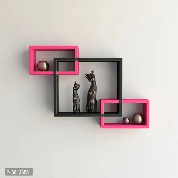 Wooden Floating Wall Shelf with 3 Tiers – Wall Mounted Rack for Living Room, Bedroom & Office