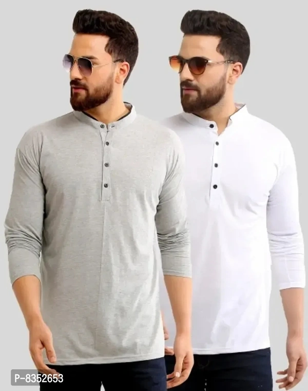 Stylish Cotton Solid Tees Combo For Men Pack Of 2
