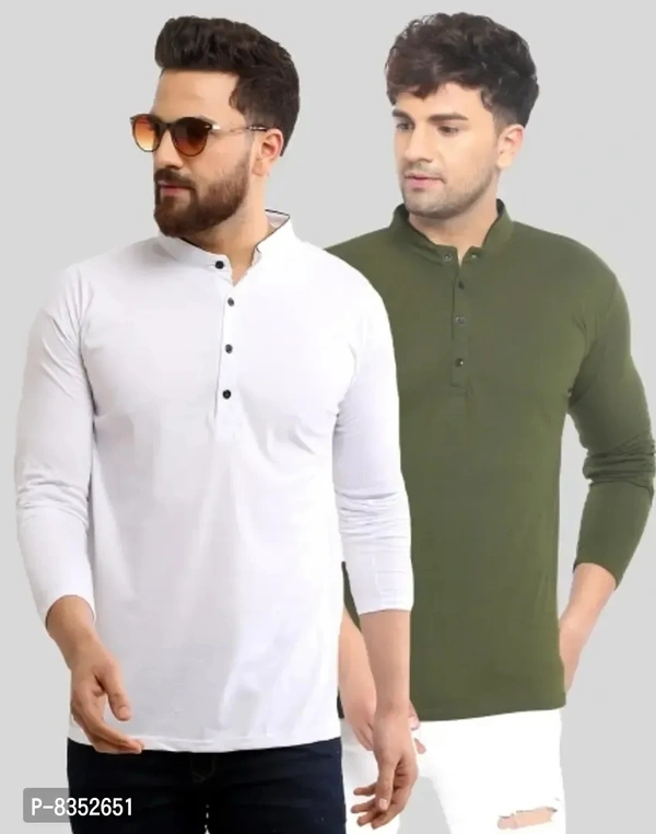 Stylish Cotton Solid Tees Combo For Men Pack Of 2