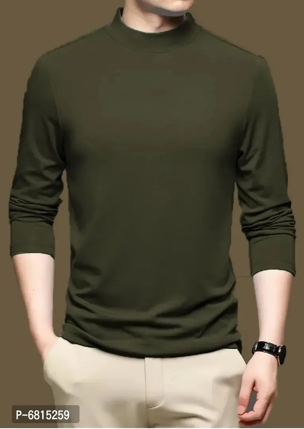 Lime Men's full sleeves turtle neck/high neck t shirt