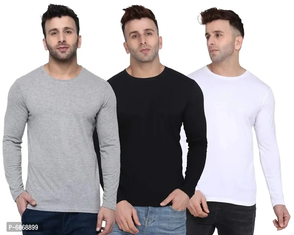 Fabulous Cotton Blend Solid Round Neck Tees For Men And Boys (Pack Of 3)