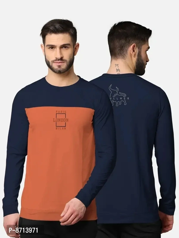 Trendy Front and Back Printed Full Sleeve / Long Sleeve Tshirt for Men