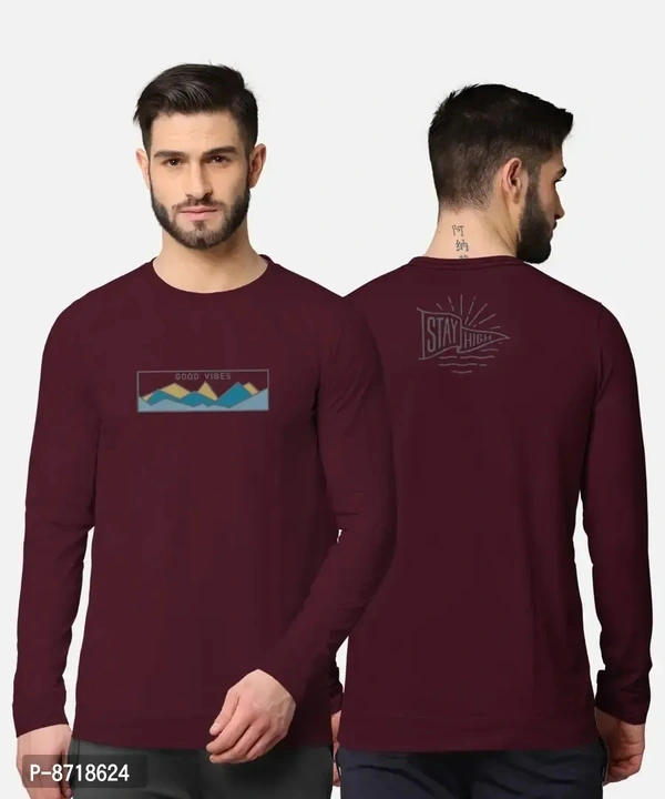 Trendy Front and Back Printed Full Sleeve / Long Sleeve Tshirt for Men