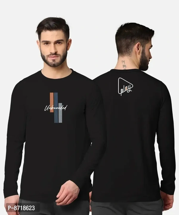 Trendy Front and Back Printed Full Sleeve / Long Sleeve Tshirt for Men