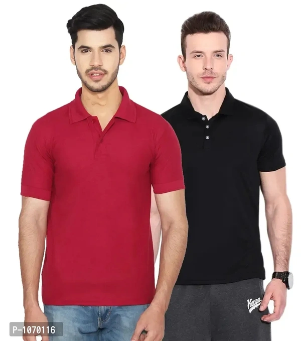 Men's Cotton Blend Polo T-Shirt Pack Of 2