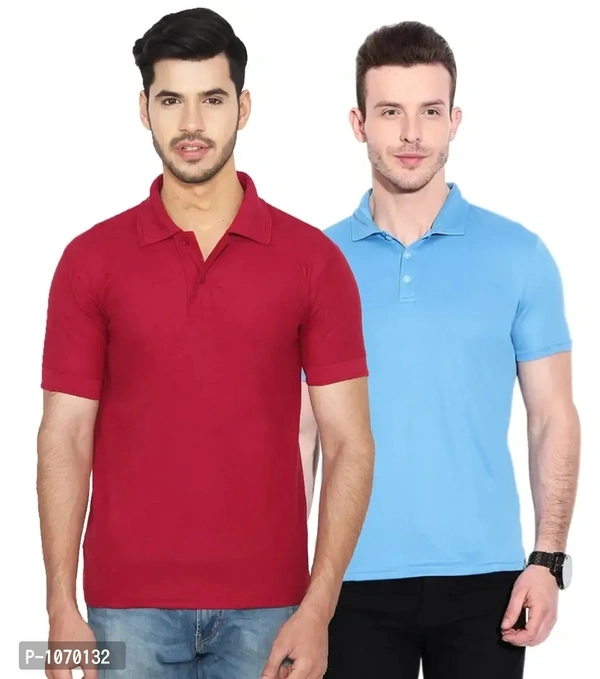 Men's Cotton Blend Polo T-Shirt Pack Of 2