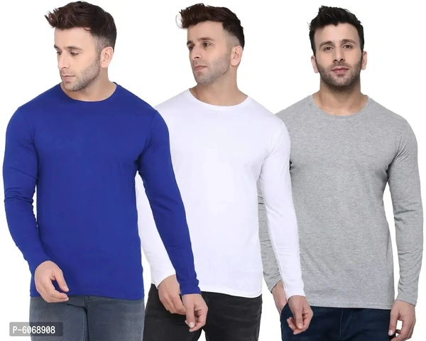 Fabulous Cotton Blend Solid Round Neck Tees For Men And Boys (Pack Of 3)