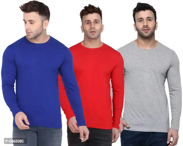 Fabulous Cotton Blend Solid Round Neck Tees For Men And Boys (Pack Of 3)