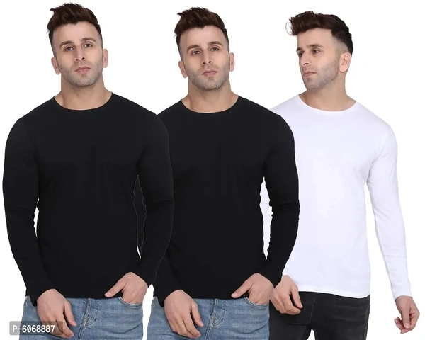 Fabulous Cotton Blend Solid Round Neck Tees For Men And Boys (Pack Of 3)