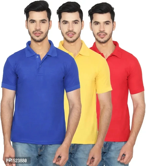 Cotton Blend Polo T-Shirt Pack Of 3