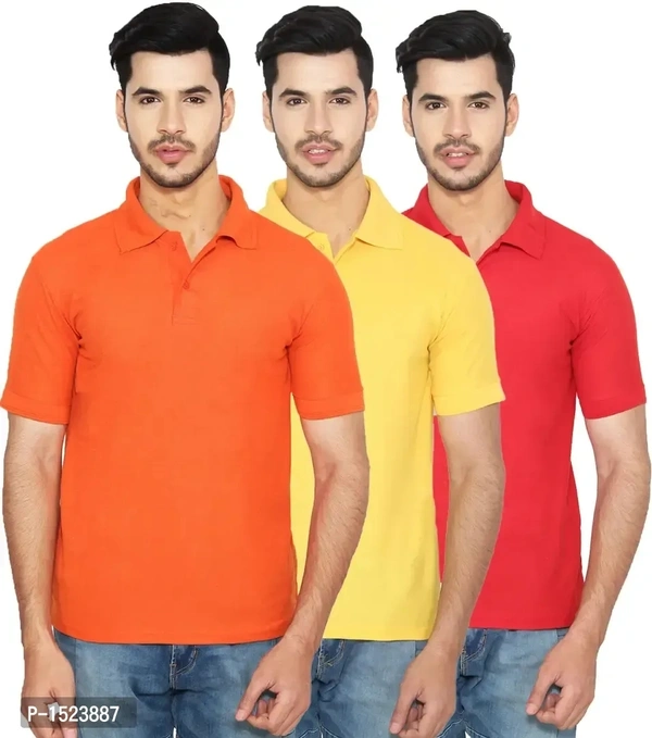 Cotton Blend Polo T-Shirt Pack Of 3