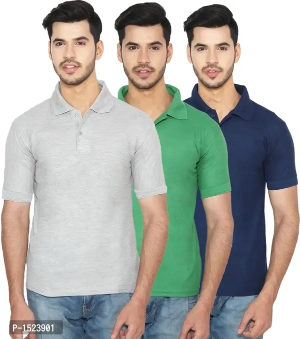 Cotton Blend Polo T-Shirt Pack Of 3