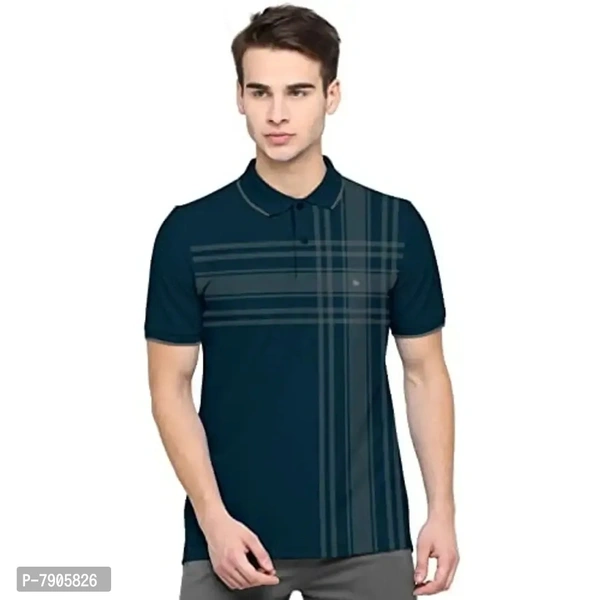 BULLMER Mens Regular Fit Printed Polo Collared Tshirt