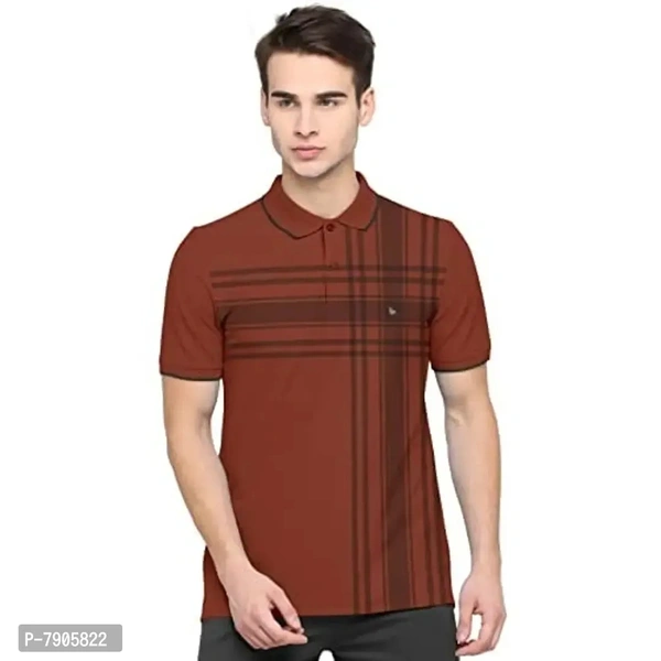 BULLMER Mens Regular Fit Printed Polo Collared Tshirt