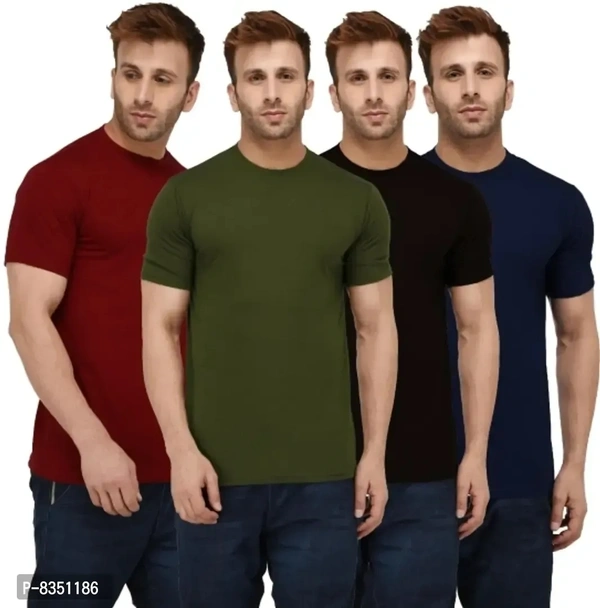 Pretty Cotton Multicoloured Tees Combo For Men Pack Of 4